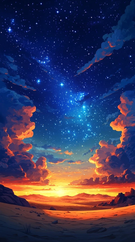 沙漠星空云彩宝石光芒