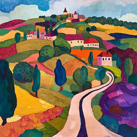 葡萄园与起伏山丘