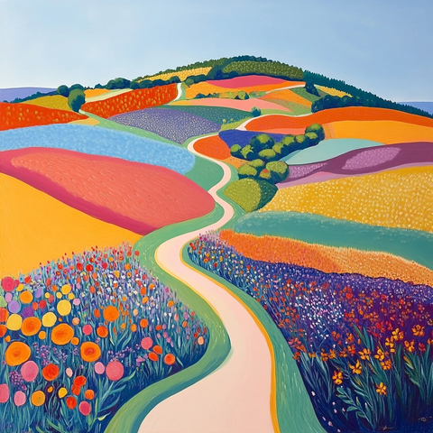 多路径草地交汇景观