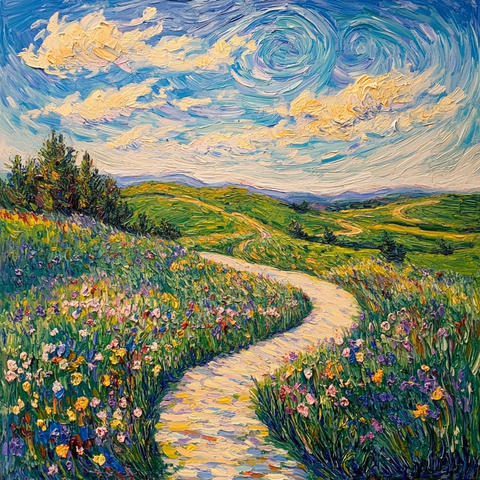 乡间小路野花盛开