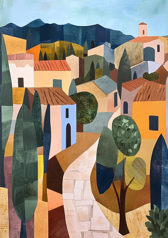 抽象形状与色彩交织