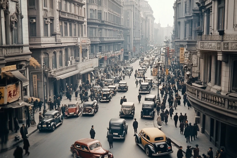 车水马龙的城市街道繁华景象