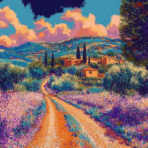 田野村庄夕阳余晖