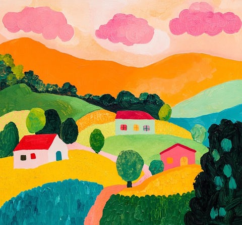 红屋绿坡粉云橘空