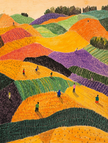 农民耕作田地场景