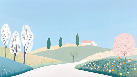 冬春交替风景画