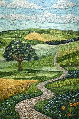 绿意盎然的山谷景象