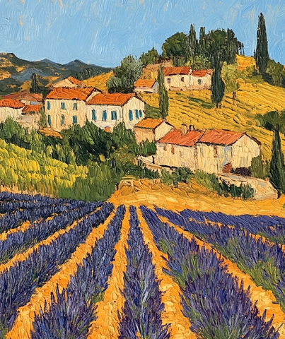 小镇房屋与葡萄园