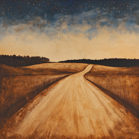 泥土道路天空金色