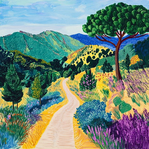 山谷绿树阳光路径