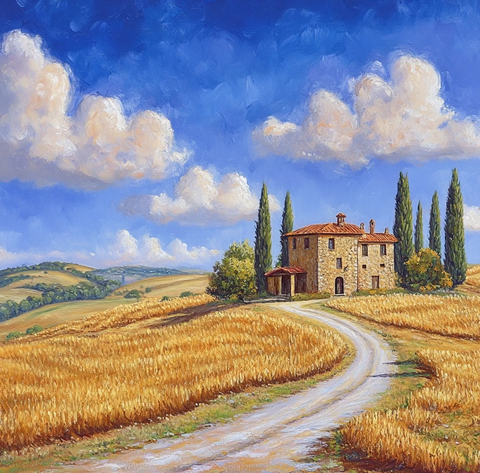 麦田石屋与柏树小路