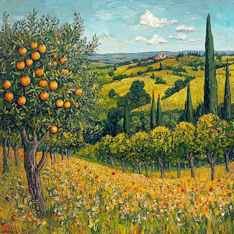 森林果树天空视野