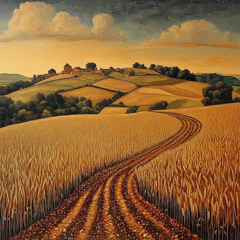 中世纪农田丰收场景