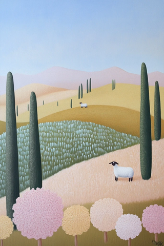 柔软山丘羊群与毛线仙人掌