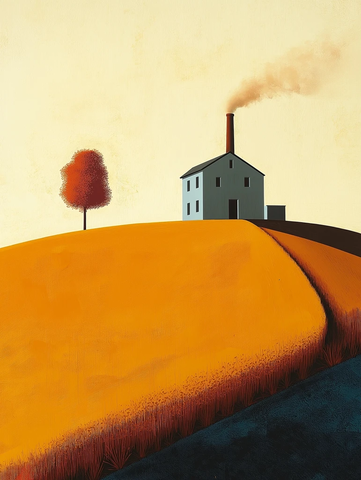 小型工厂简约画作