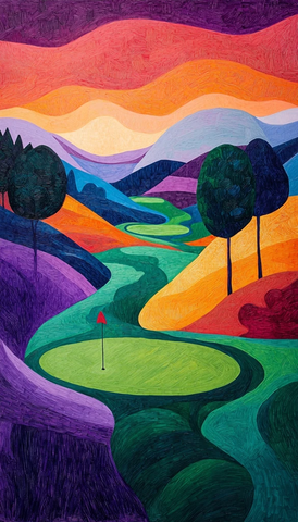 高尔夫球场绿色草坪球洞