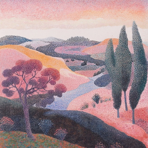 亨利摩尔风格点彩景观