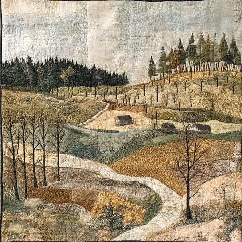 乡村风景纺织品展示