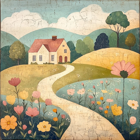 古朴花园与山间小屋