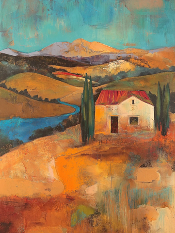 混合材质风景画