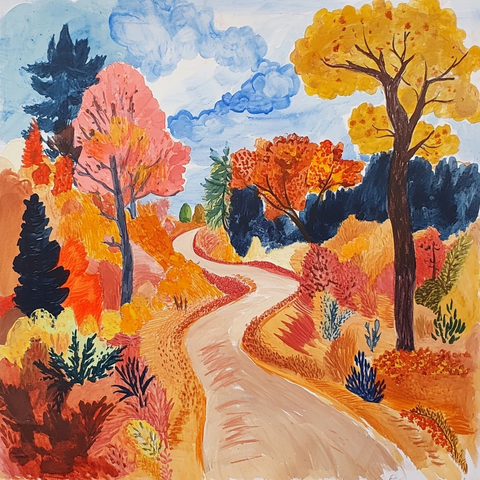 秋日小路通往知识乐园