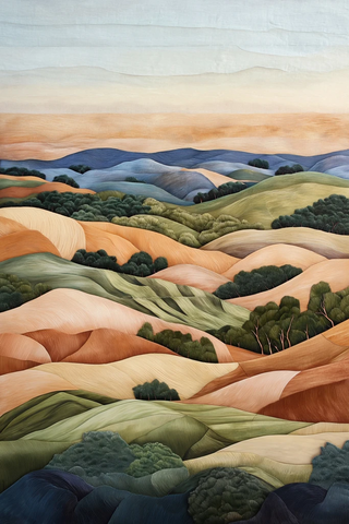 日出山谷皱纹纸质感