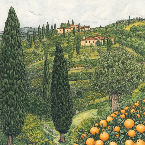 橙树田园风光