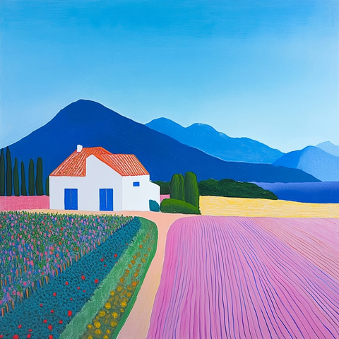 田野房屋山海晴空