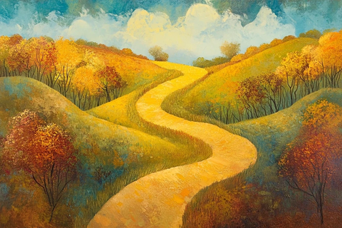 森林小径通往开阔草地