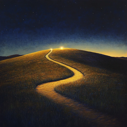 草原小径通往光明天空