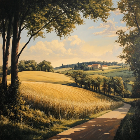 乡村风景柔和光影