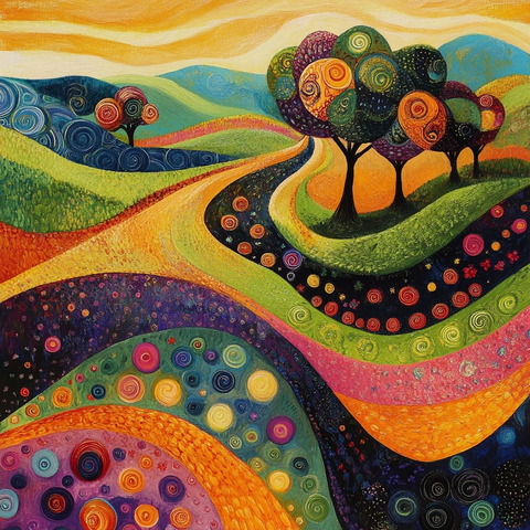 抽象山丘树丛纹理