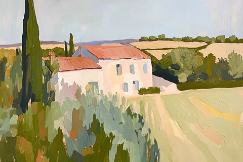 石屋乡村风景画