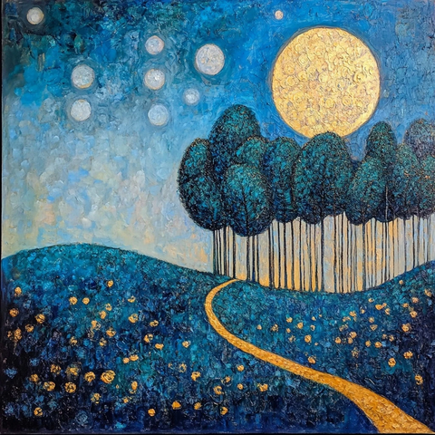 月光下的油彩风景