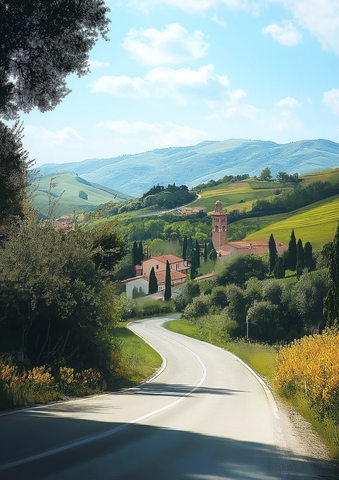 空旷道路低角度视野