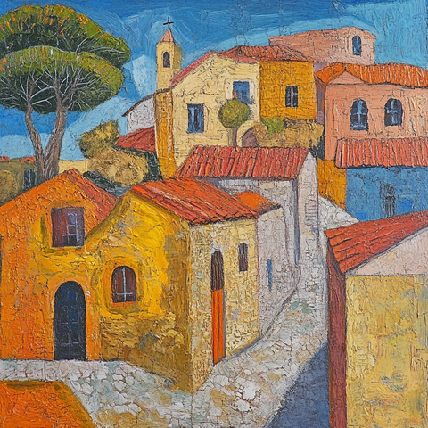 中世纪村庄正面景观