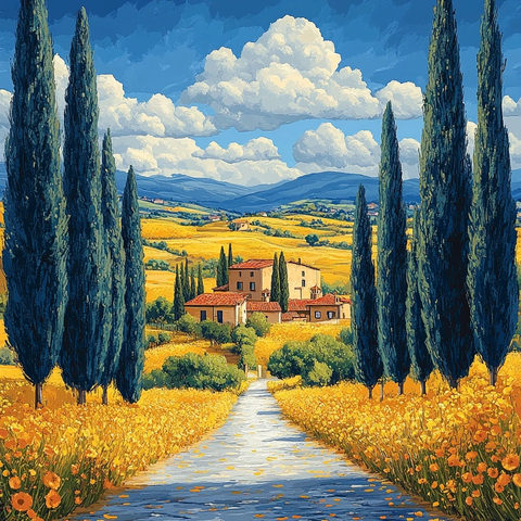 金黄色草地与蓝天空