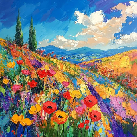 花丛中的阳光与自然