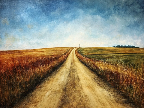 道路漫长终点可见