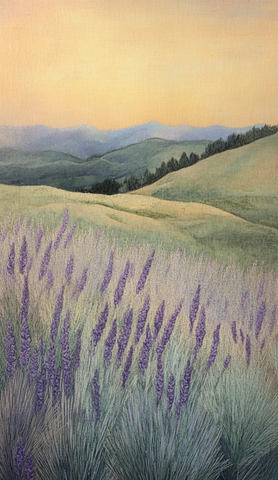 薰衣草山丘绣品细节