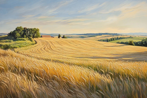 成熟小麦阳光下闪耀