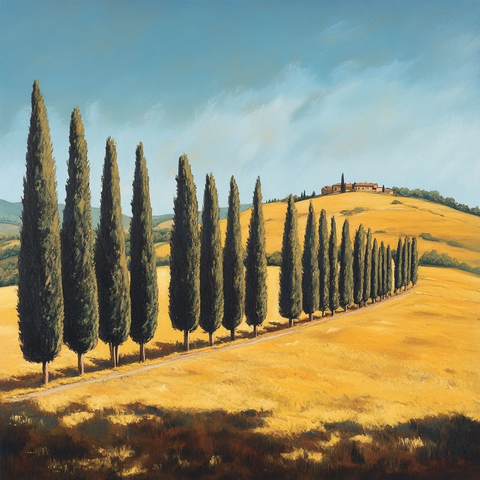 柏树林立阳光谷地