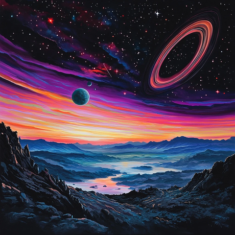 硅基生命行星夜空与气态巨行星