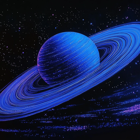 蓝色星球环绕光环