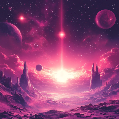 太空星球星战元素粉色背景