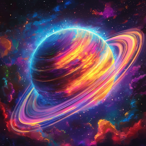 多彩行星环状结构与星云