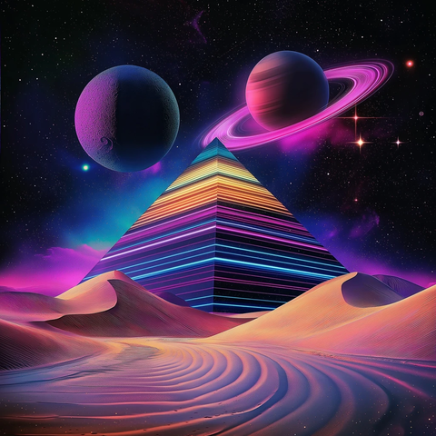 霓虹金字塔星云沙丘