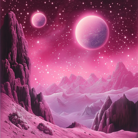 银河梦景与动态月影