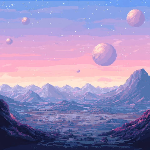 外星行星远山多重月