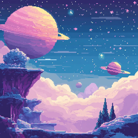 星际像素画柔和色彩